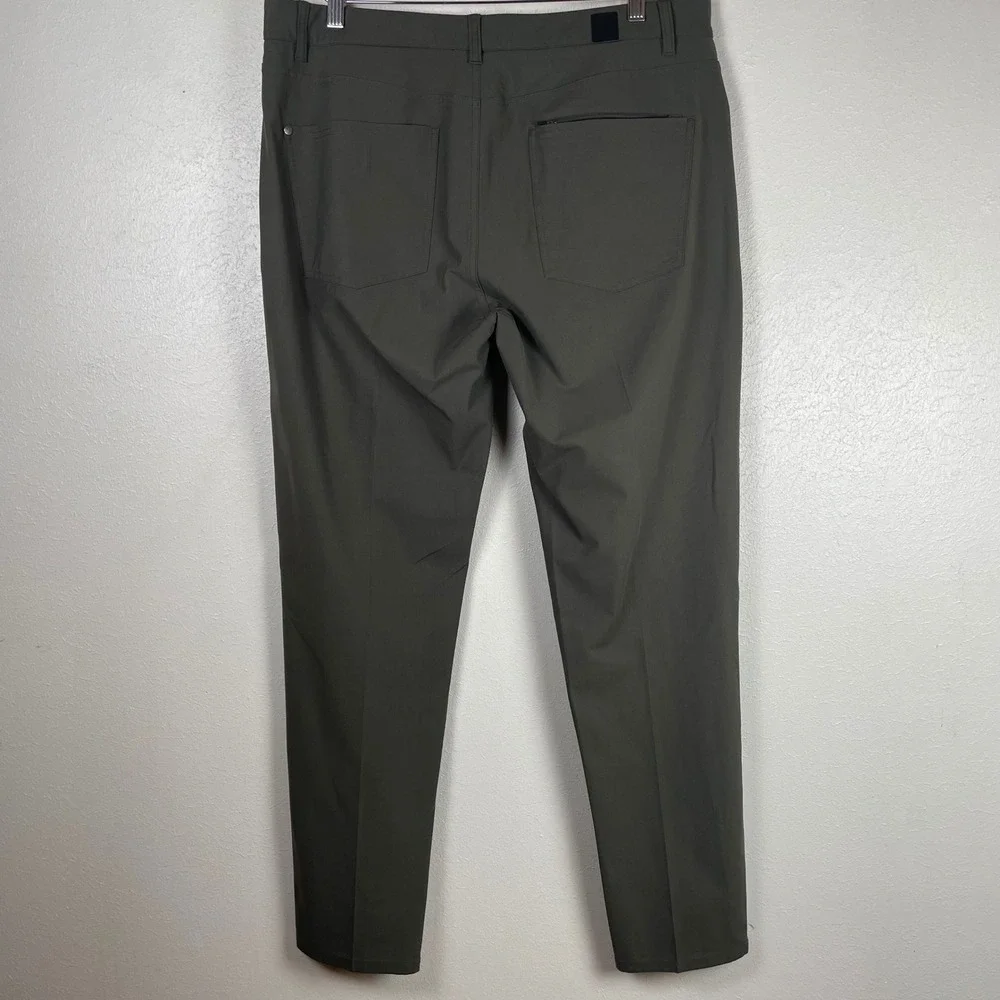 Vuori Meta Pant Mens 36 Dark Olive Green Slim Taper Technical Chino V430 Stretch